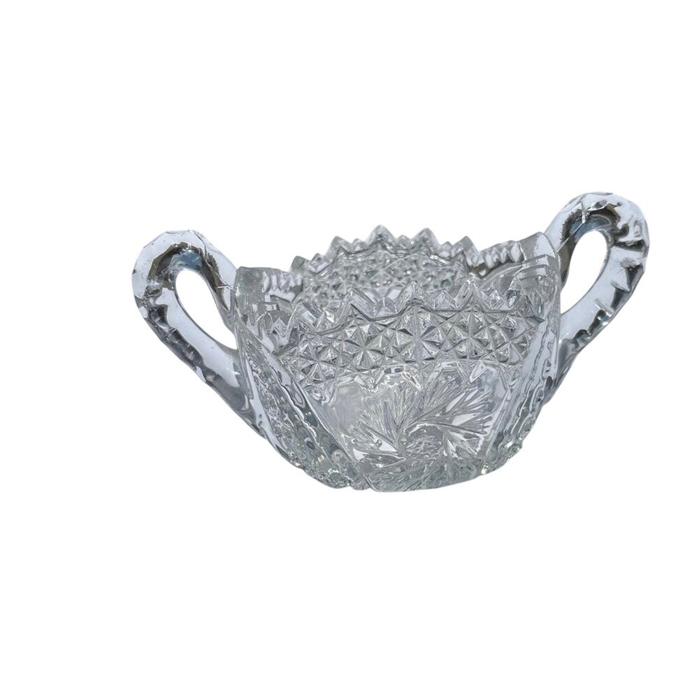Uranium glass vintage Imperial Glass Co whirling Star sugar bowl